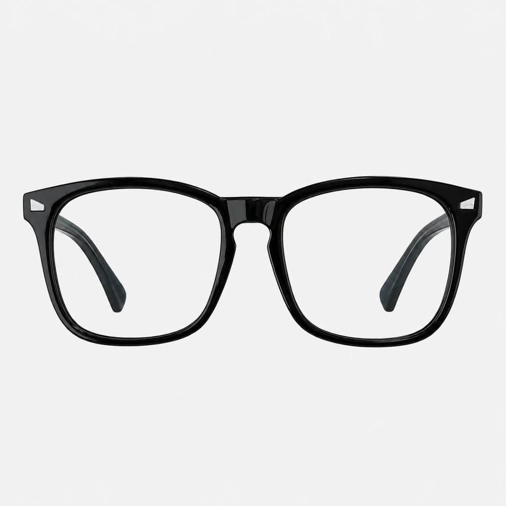 Armação Óculos s/Grau Quadrado Acetato Premium Unissex Preto