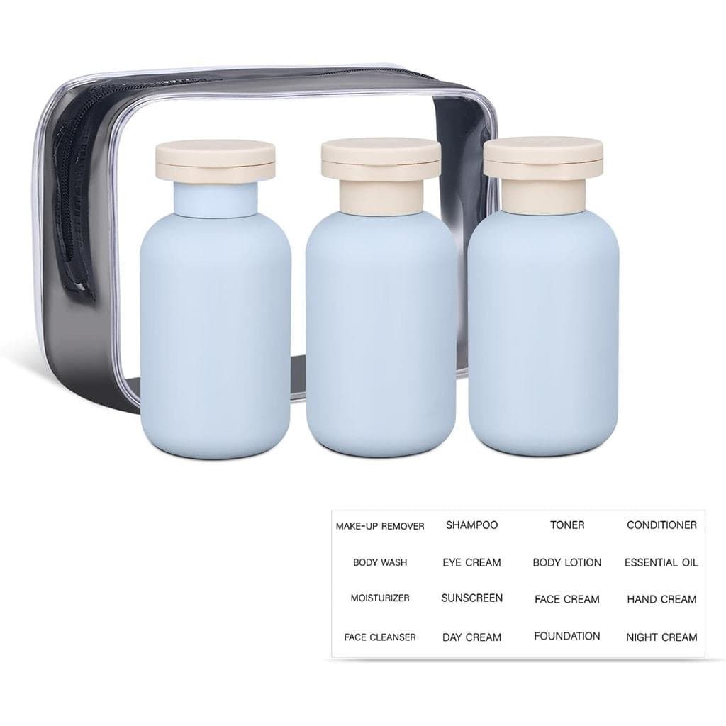 Garrafa Plástica Compressível ASEVAT de 3,4 oz para Loção, Recipiente Plástico Vazio para Shampoo e Condicionador, Frasc