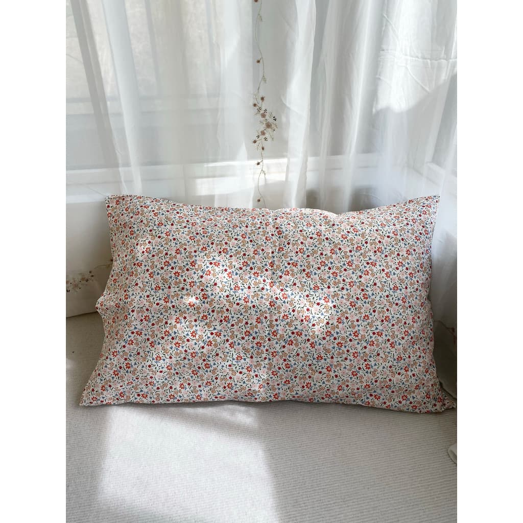 Fronha de algodão puro fronha de algodão único rosa pequeno Floral 50*80cm estilo Envelope par sem núcleo