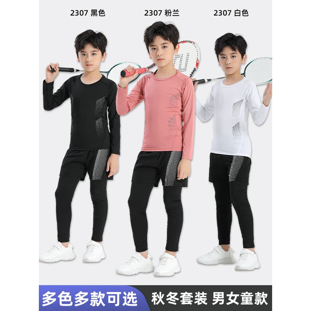 Crianças terno de treinamento de Badminton terno meninos vôlei outono inverno calças de manga comprida tênis de mesa fut