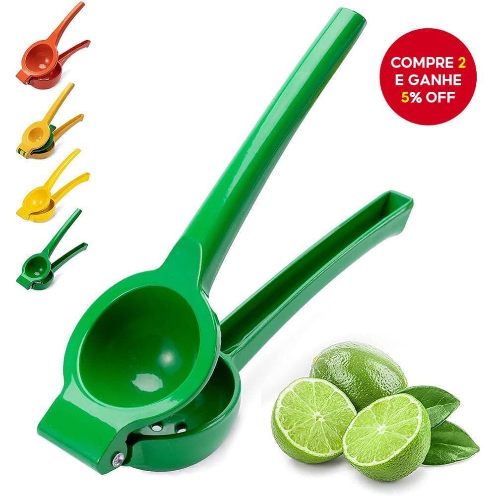 Espremedor de Limão Manual com Cabo Colorido em Metal para Frutas