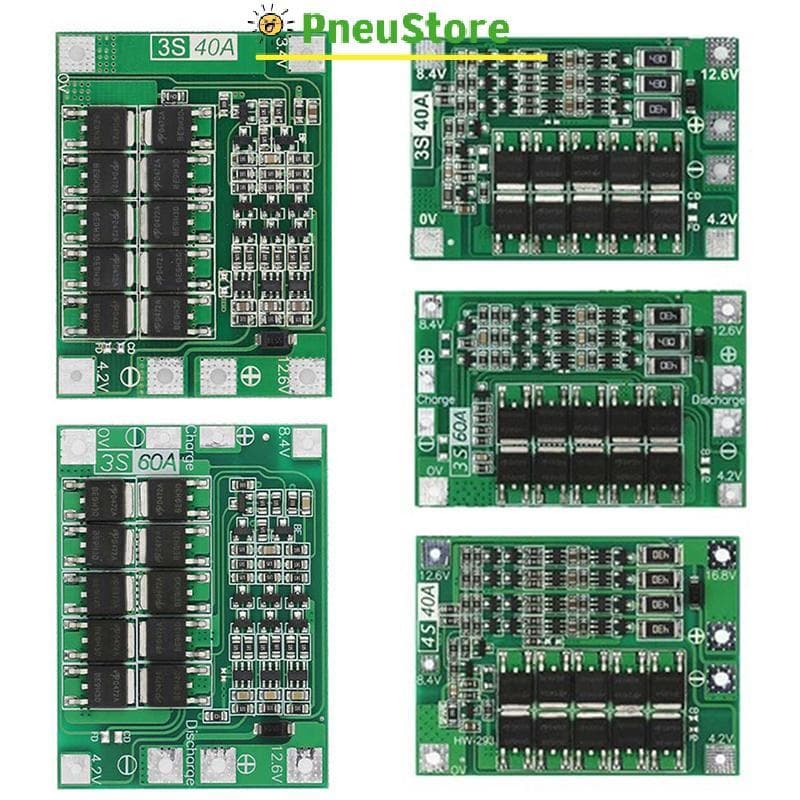 haostone 3S 4S 40A 60A Placa De Proteção Do Carregador De Íon-Lítio 18650 BMS Para Motor De Broca 11.1V 12.6V/14.8V 16.8