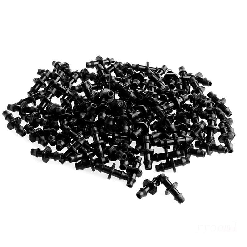 Yyoooml 100 peças Conectores de Dupla Via com Espigão para Mangueira de 1/4" 4/7mm Sistema de Irrigação por Gotejamento