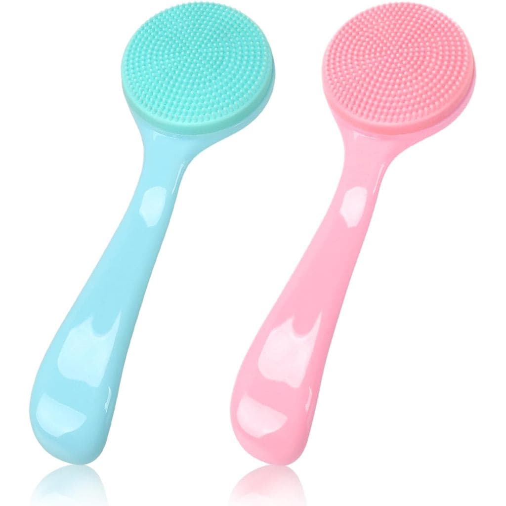 Escova de Limpeza Facial Manual de Silicone, NADUSEP 2 Peças, Cerdas Macias Amigas da Pele, Escova Esfoliante à Prova d'