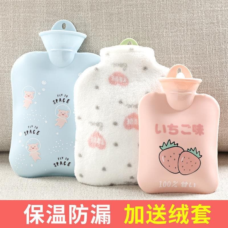 Japão importado pvc injeção de água dos desenhos animados saco de água quente pano de pelúcia Mini enchimento de água mã