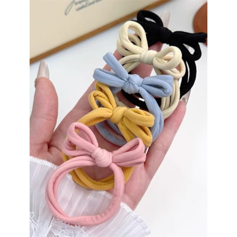 Crianças arco alto elástico duplo fio durável não machuca o cabelo laço alto rabo de cavalo versão coreana faixa de borr