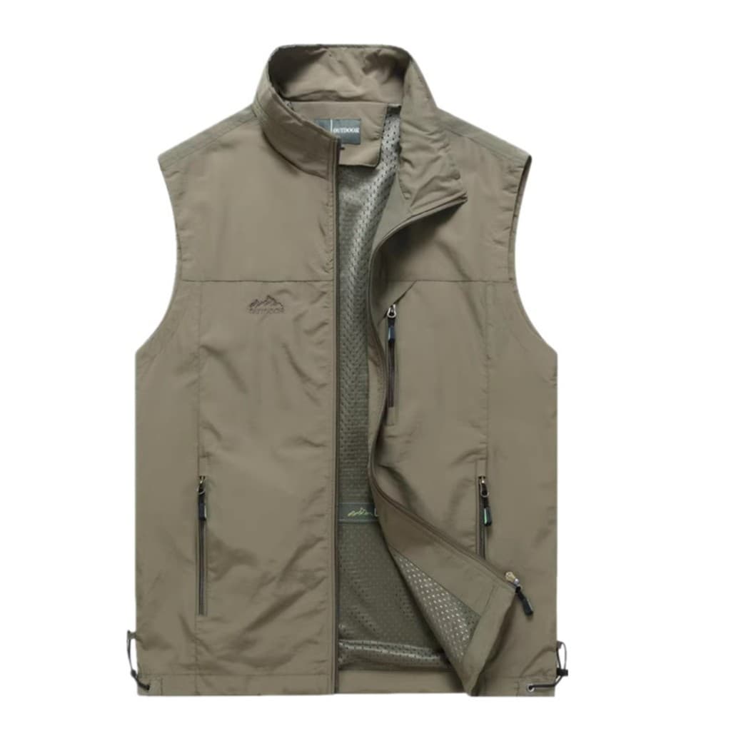 Colete Casual masculino gola quatro estações fino Multi-bolso colete de pesca ao ar livre masculino colete solto