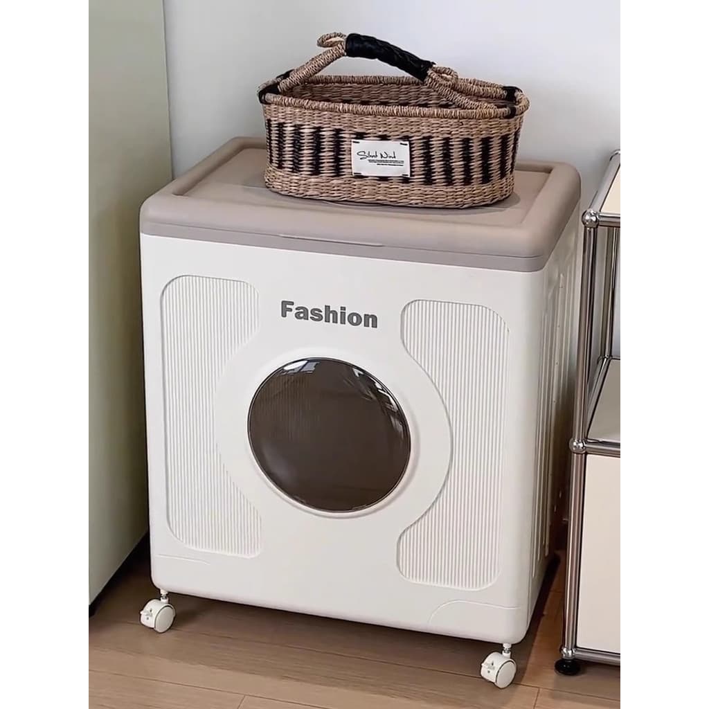 160L caixa de armazenamento grande capacidade Flip doméstico com polia dobrável roupas armário inteiro caixa brinquedo