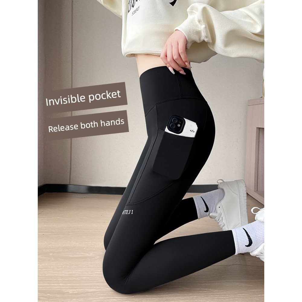 Legging Yoga Feminina Controle Abdominal Legging Fitness Academia Barbie Primavera Outono Pequena Calça Tubarão de Lã de