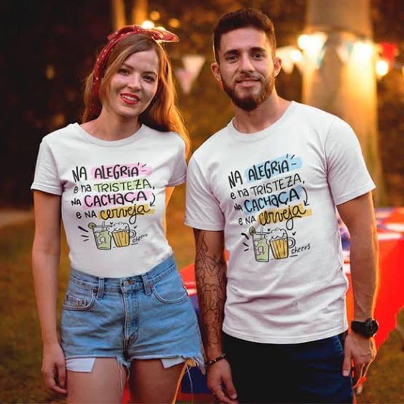 Camisa Casal Dia dos Namorados - Na alegria e na Tristeza - Conjunto Casal