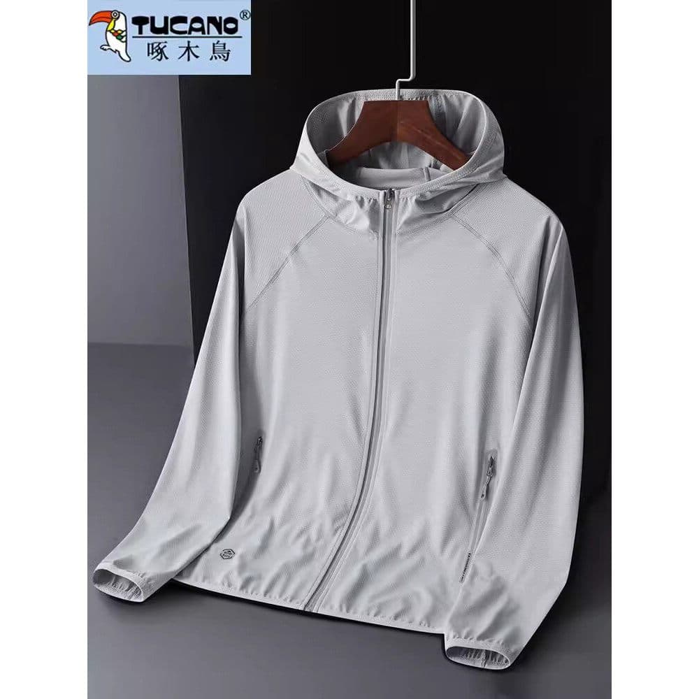 Woodpecker upf50 + roupas de proteção solar de seda gelada masculina 2025 verão proteção ultravioleta respirável pesca p