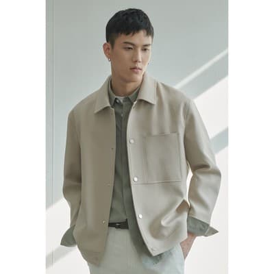 Primavera outono novo estilo importado oco gaze Anti-rugas perfil lapela jaqueta masculina curto Casual início da primav