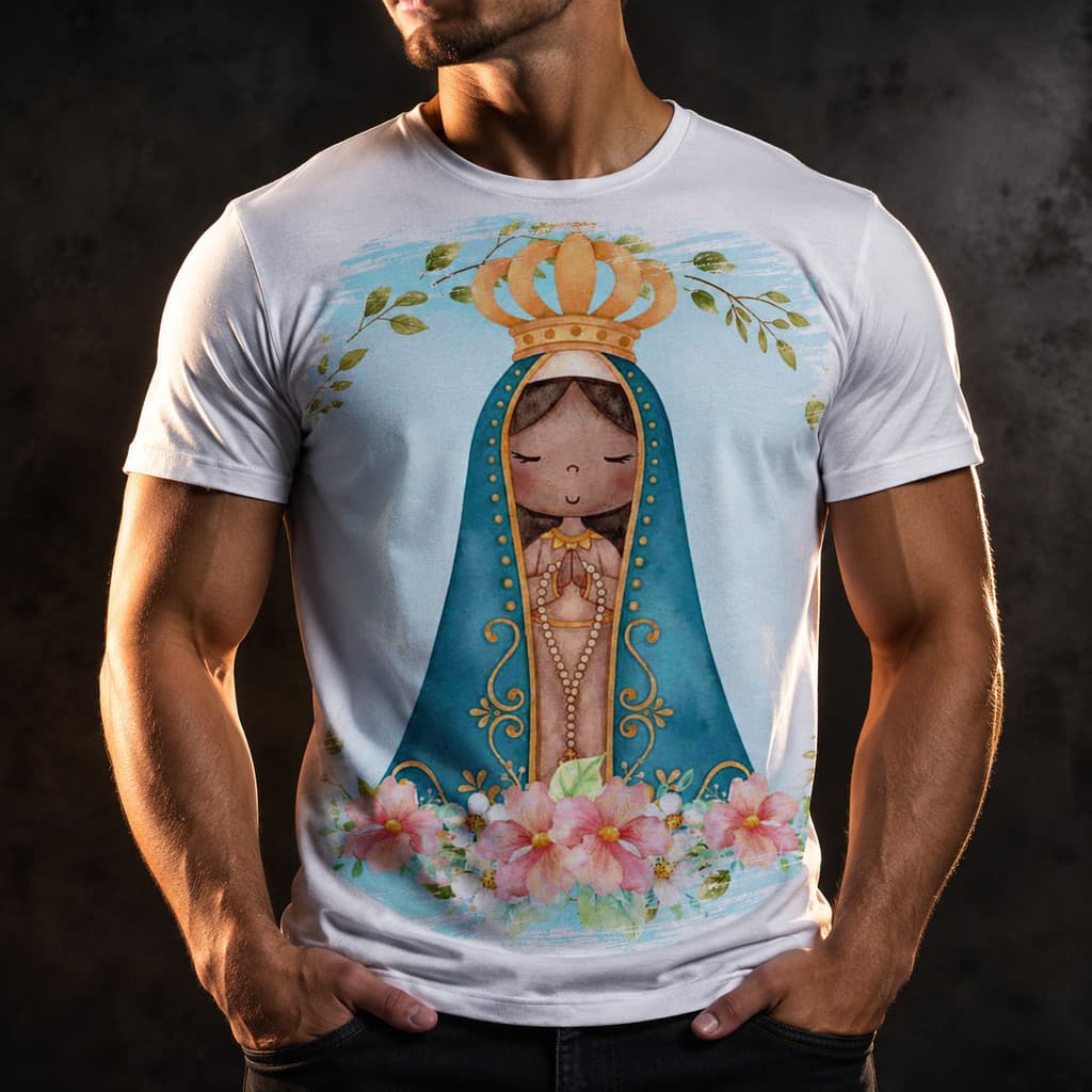 Camisa Camiseta Masculina Nossa senhora aparecida REF 001