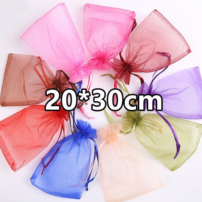 10/20/50 sacolas de organza para presentes - 20 x 30 cm (cores opcionais) - sacolas para guardar presentes, artigos para
