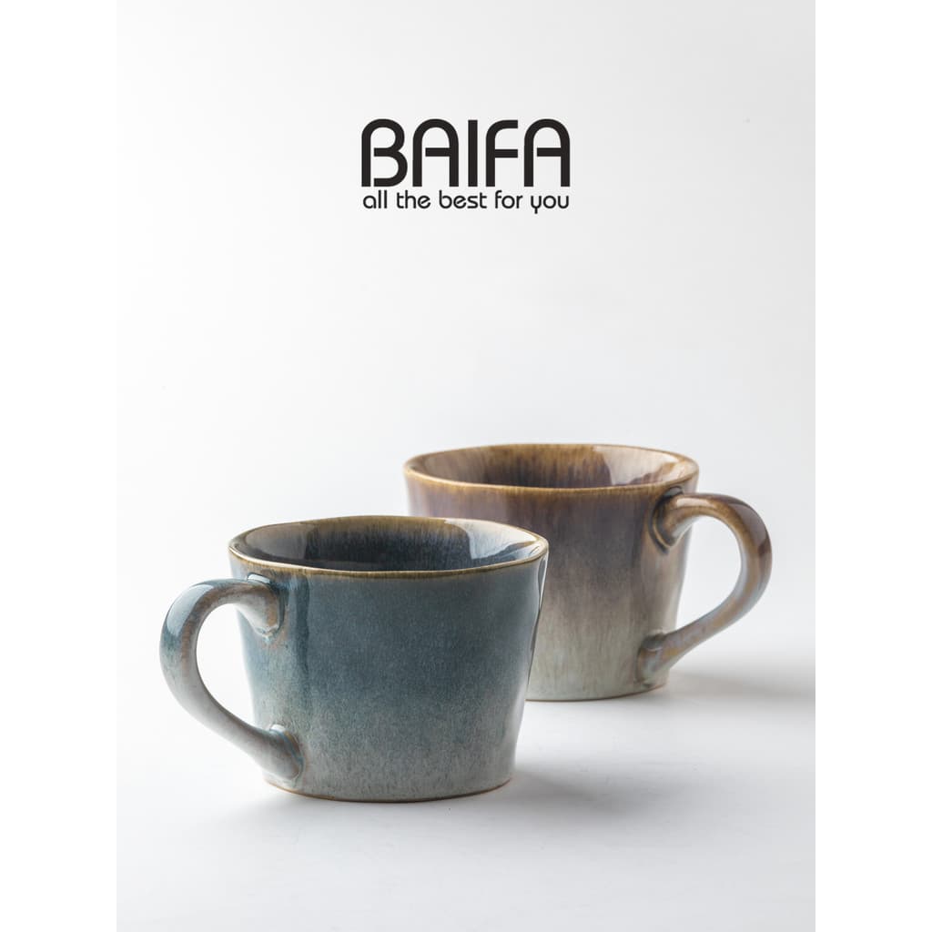 Xícara de café retrô forno a caneca copo de água de cerâmica criativo bonito copo doméstico casal copo de par de alto va
