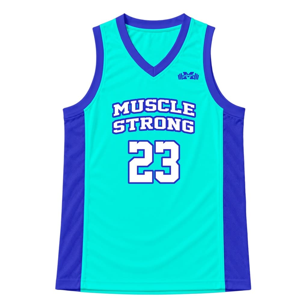 Regata De Basquete Água Com Azul Muscle Strong