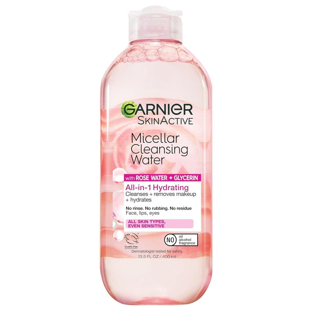 Água Micelar Garnier com Água de Rosas e Glicerina, Limpador Facial Hidratante e Removedor de Maquiagem, Para Todos os T