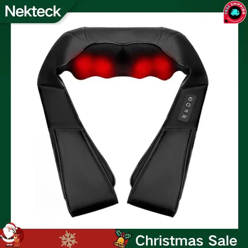 Massageador de acupressão para pescoço e costas com função de aquecimento, ergonômico, com 8 nós de massagem profunda,