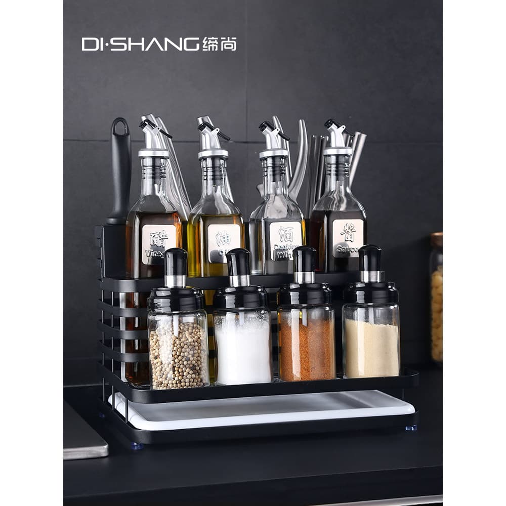 Cozinha de aço inoxidável tempero rack bancada condimento faca pauzinhos rack armazenamento suprimentos doméstico Daquan