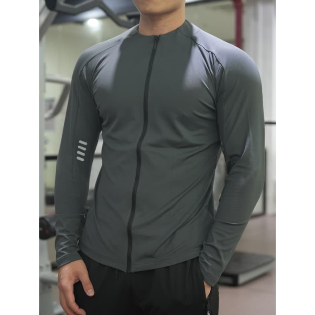 Jaqueta de fitness masculina camisa de ciclismo de manga comprida protetor solar roupas de fitness lazer esportes corren
