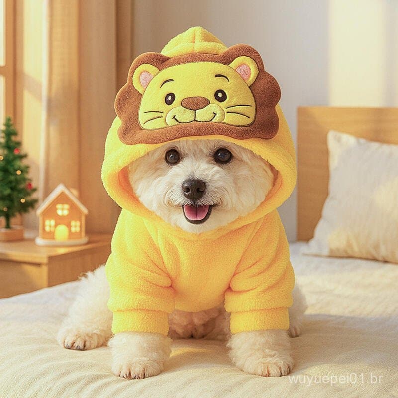 Velo Forrado Roupas Para Cães De Estimação Bonito Quente Transformação Terno E Gatos Outono Inverno Casa Wear Confortáve