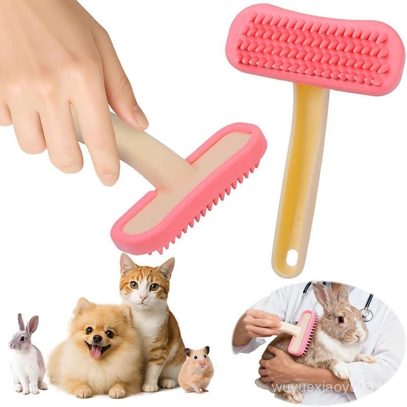 Escova Grande E Pequena Para Cuidados Com Animais De Estimação Dentes De Silicone Macio Desembaraçar Massagear Suaves Em