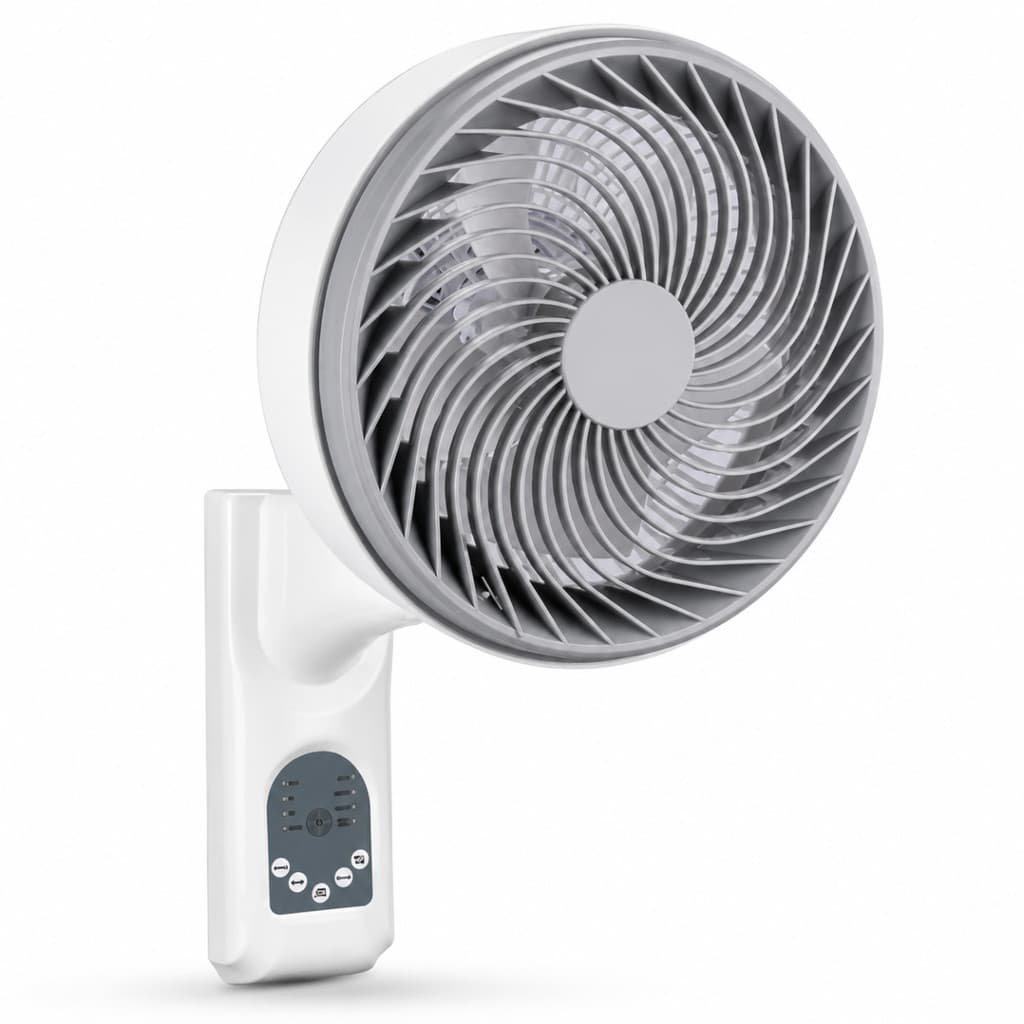 Ventilador Parede Grande Silencioso Controle Remoto Painel LED 3 Níveis de Ventilação 110V 220V