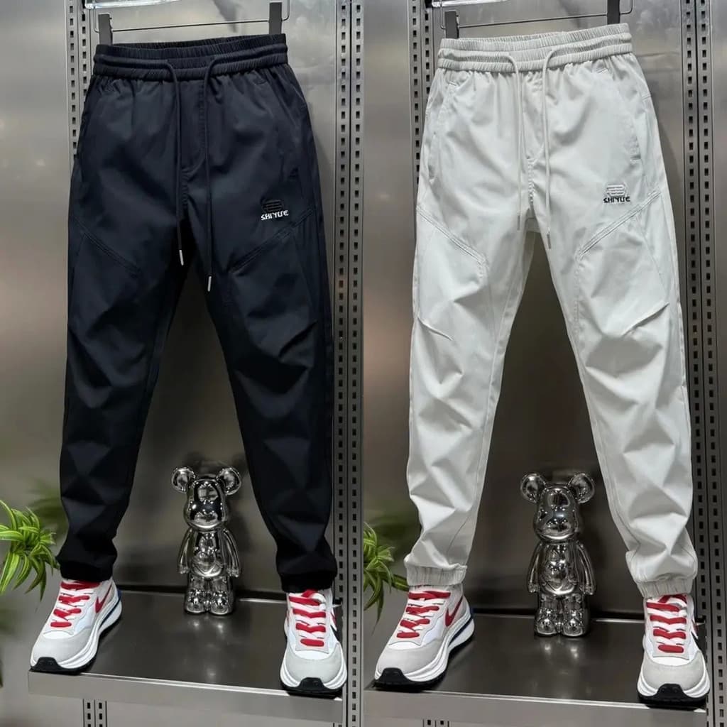 Verão novo estilo fino-ajuste na moda estilo fino masculino moda All-match rufião bonito calças casuais tornozelo compri