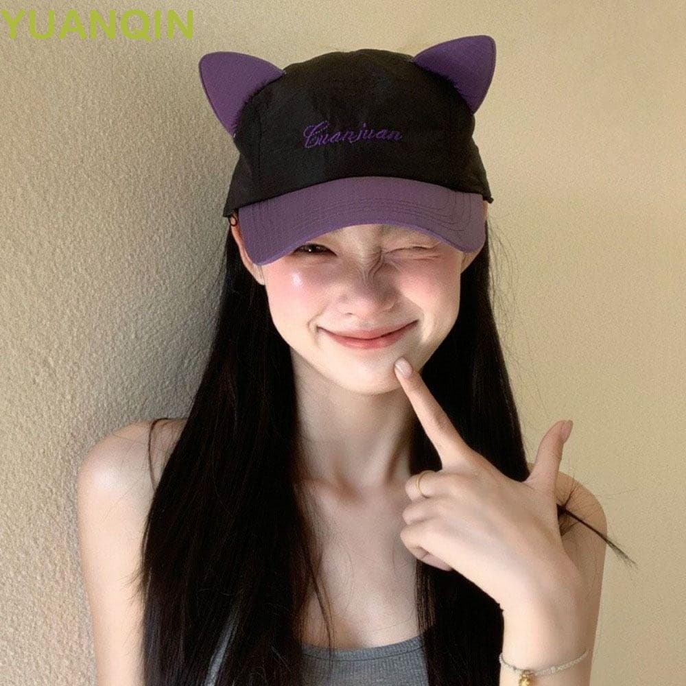 Boné com Óculos de Sol YUANQINZT, Boné de Beisebol com Orelhas de Gato, Secagem Rápida, Snapback Unissex ISIA