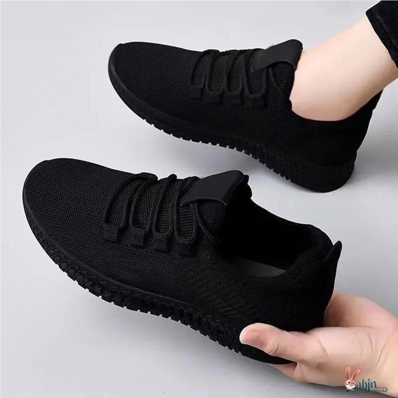 Preto antiderrapante sapatos sola macia não cansado sapatos velhos mulheres sapatos esportivos de longa duração primaver