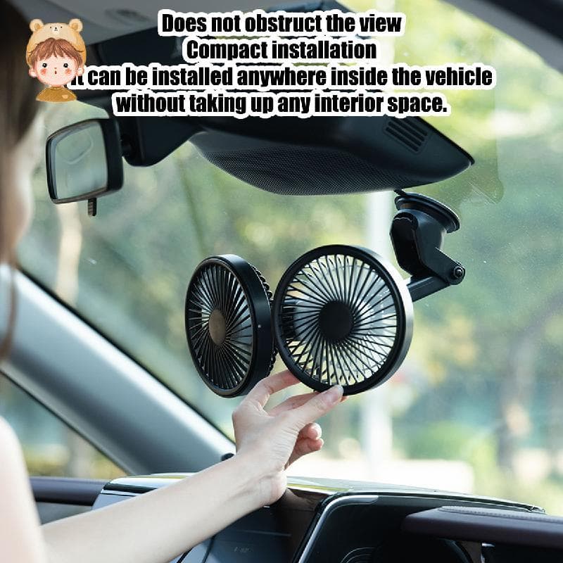 Ventilador De Carro Para Banco Traseiro De Bebê , Ventiladores De Resfriamento De Veículos Alimentados Por USB De Duas C