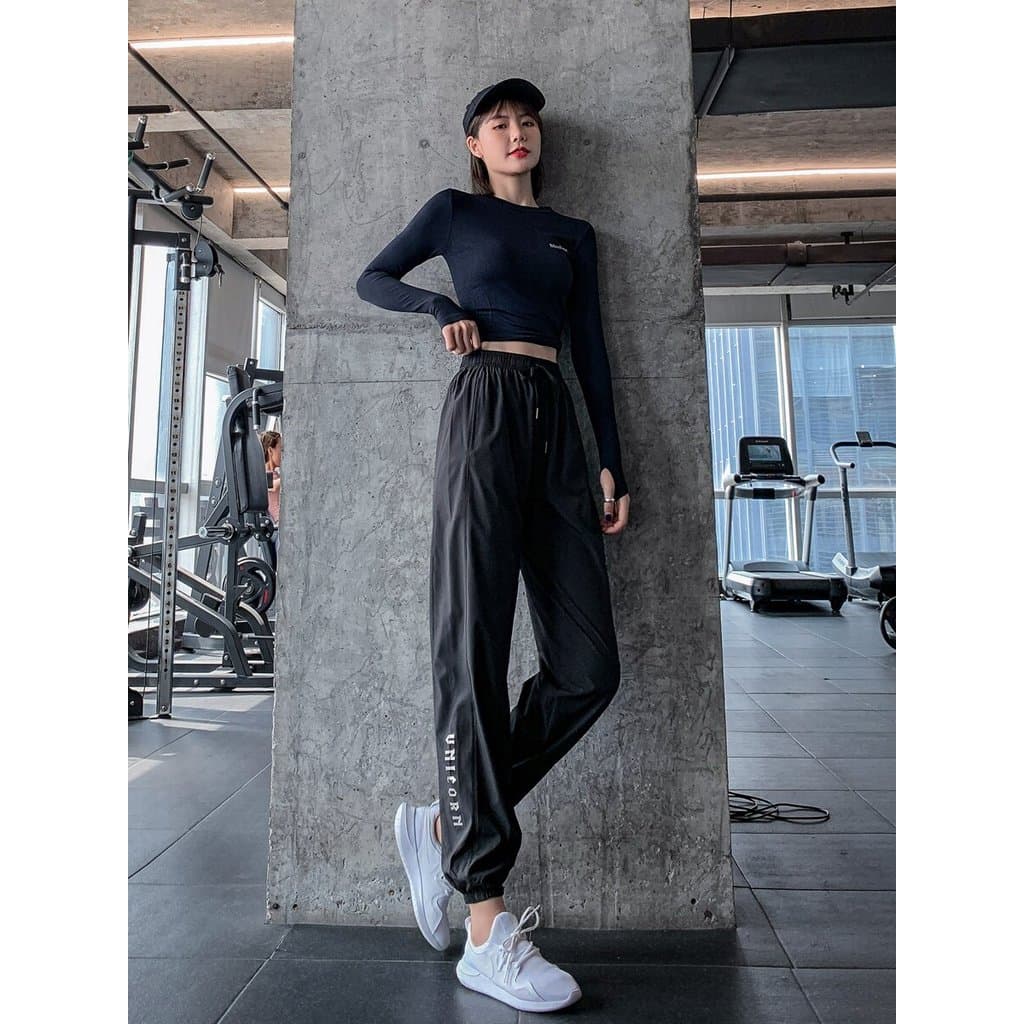 Mais fino olhar solto sweatpants fechado Leggings calças moletom feminino correndo calças de treinamento de secagem rápi