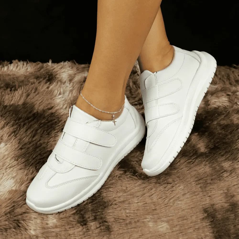 Tênis Feminino Casual Cano Curto C Velcro Estilo Bloguerinha Sofisticado