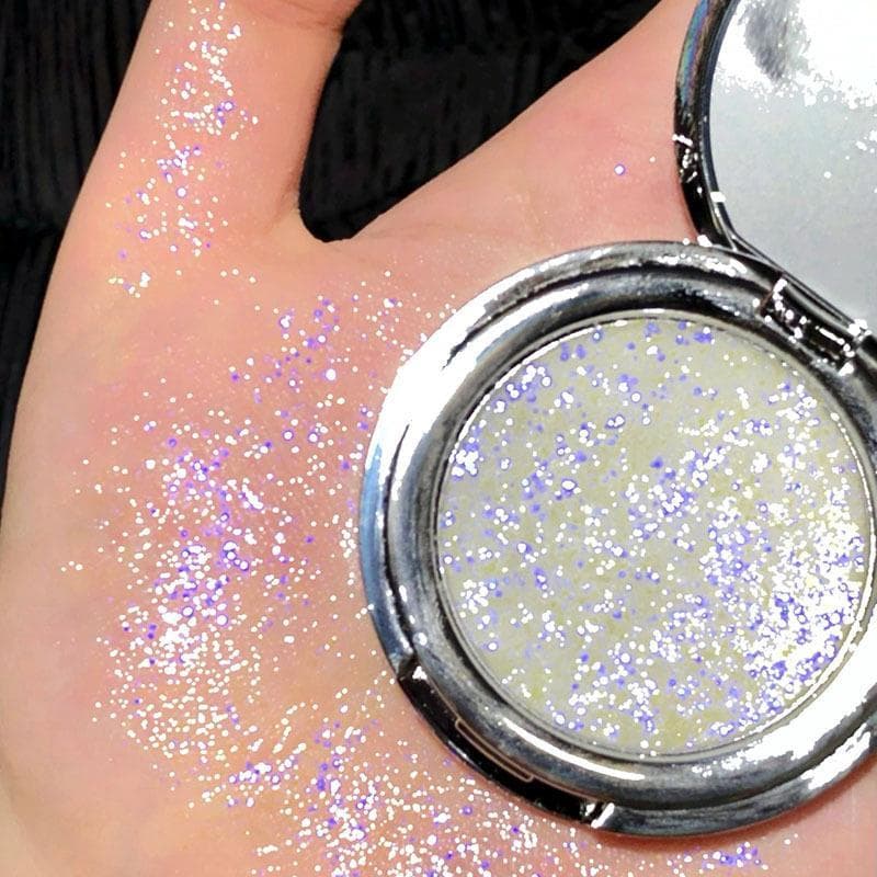 Sombra monocromática piscante elétrica, cor legal, discoteca, maquiagem para os olhos, lantejoulas foscas, metálico, sec