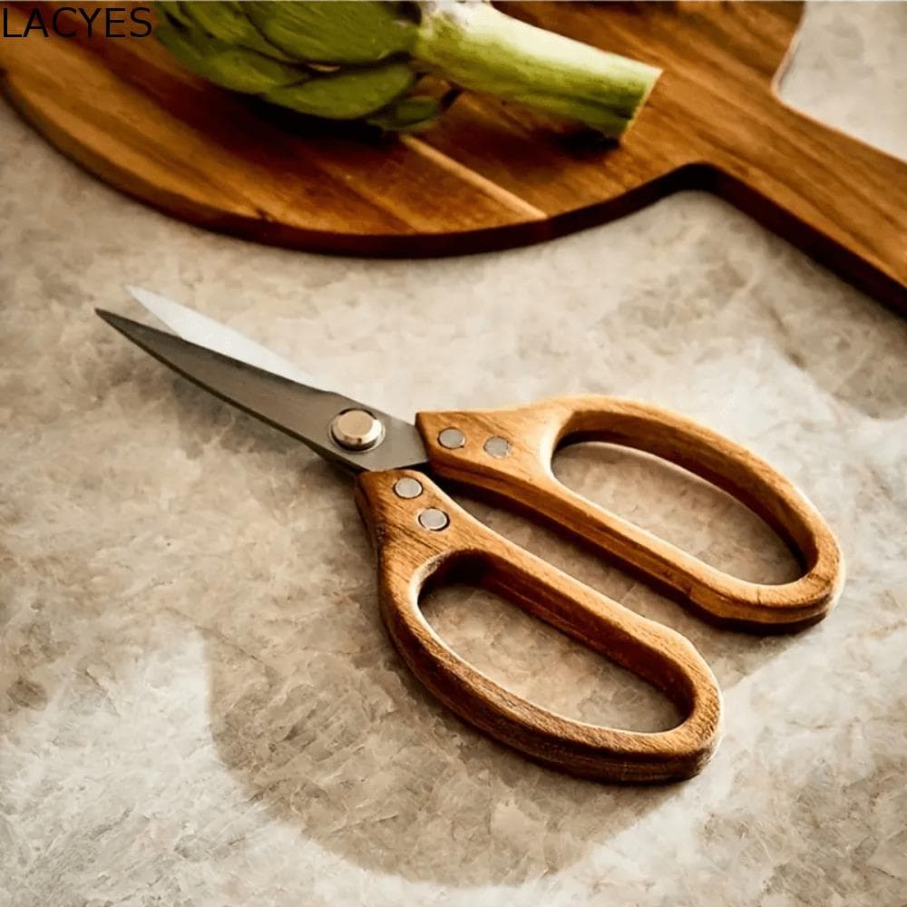 Tesoura De Cozinha Com Cabo LACYES , Afiada Antiderrapante Para Churrasco Ramen Resistente De Aço Inoxidável