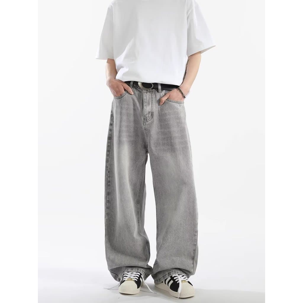 Americano Retro Jeans masculino calças casuais Street Wear meninos lavado Slub padrão calças All-Match calças retas Tren