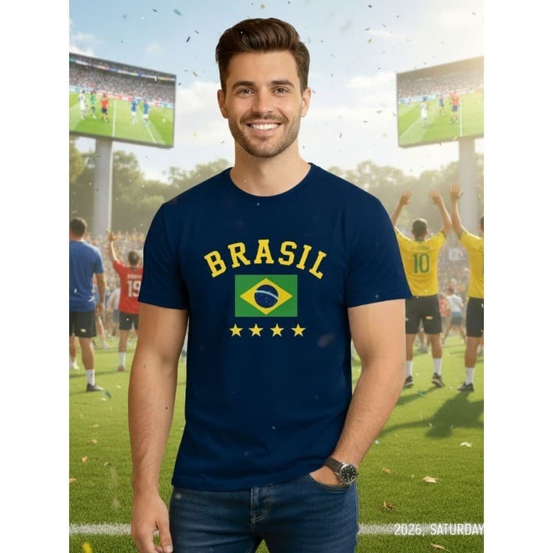 Camiseta Masculina BRASIL BANDEIRA  Streetwear Premium