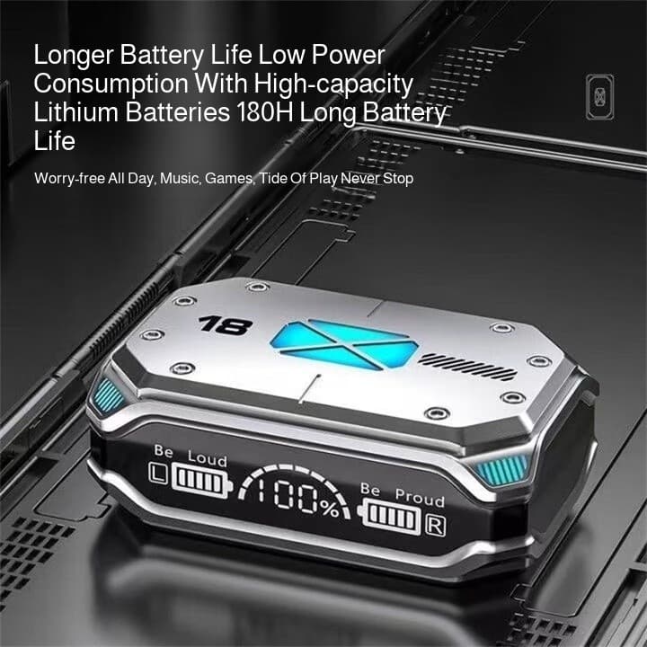 Fone de ouvido Bluetooth sem fio mecha e-sports jogo intra-auricular redução de ruído mecânico de longa duração