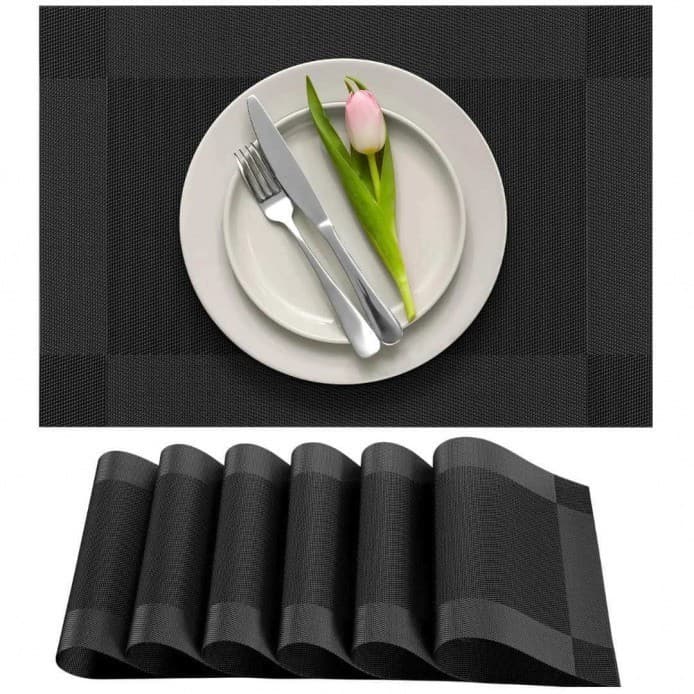 KIT 4 ou 6 Jogo Americano Retangular Metalizado em PVC Mesa Posta Sousplat
