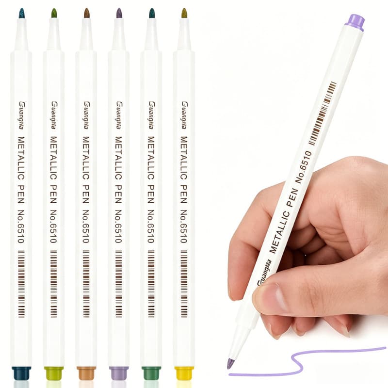 Guangna Marcador Metálico Pintado à Mão DIY Marcador Cartão Preto Graffiti Manual Caneta