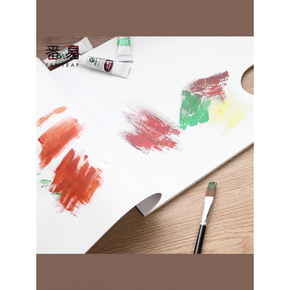 <Paleta de papel A1pq801-descartável rasgável guache acrílico pintura a óleo paleta descartável papelão arte estudantes