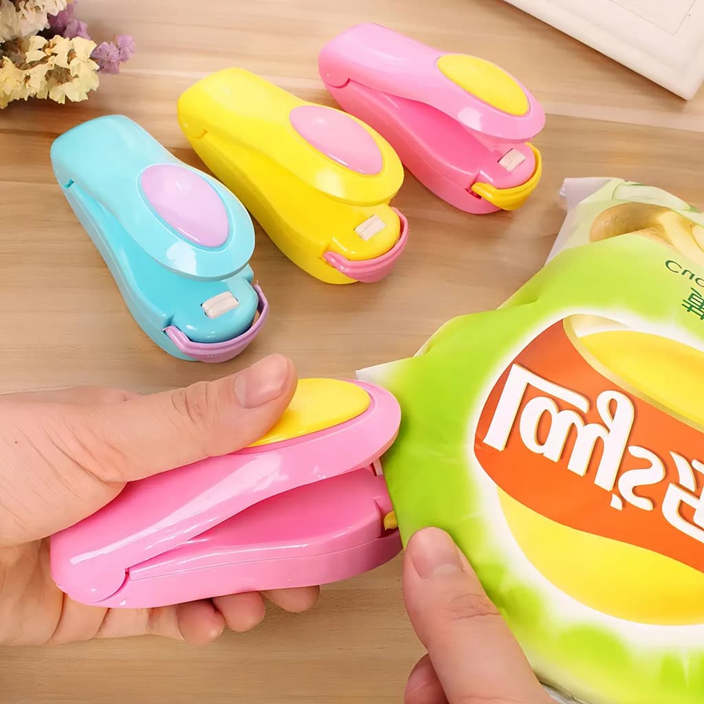 Mini Seladora Saco Plástico Embalagem imã de Geladeira