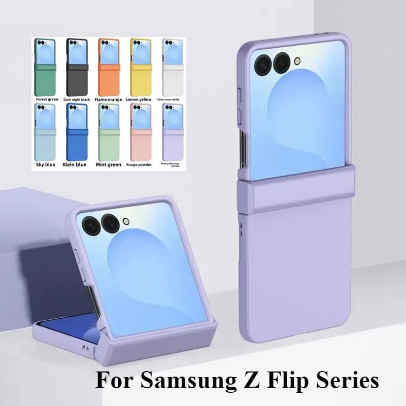 Pele Sentir Caso Duro Para Samsung Galaxy Z Flip 8 Flip7 7 FE 6 5 4 Proteção Completa Dobradiça Doce Cor Fosco Telefone