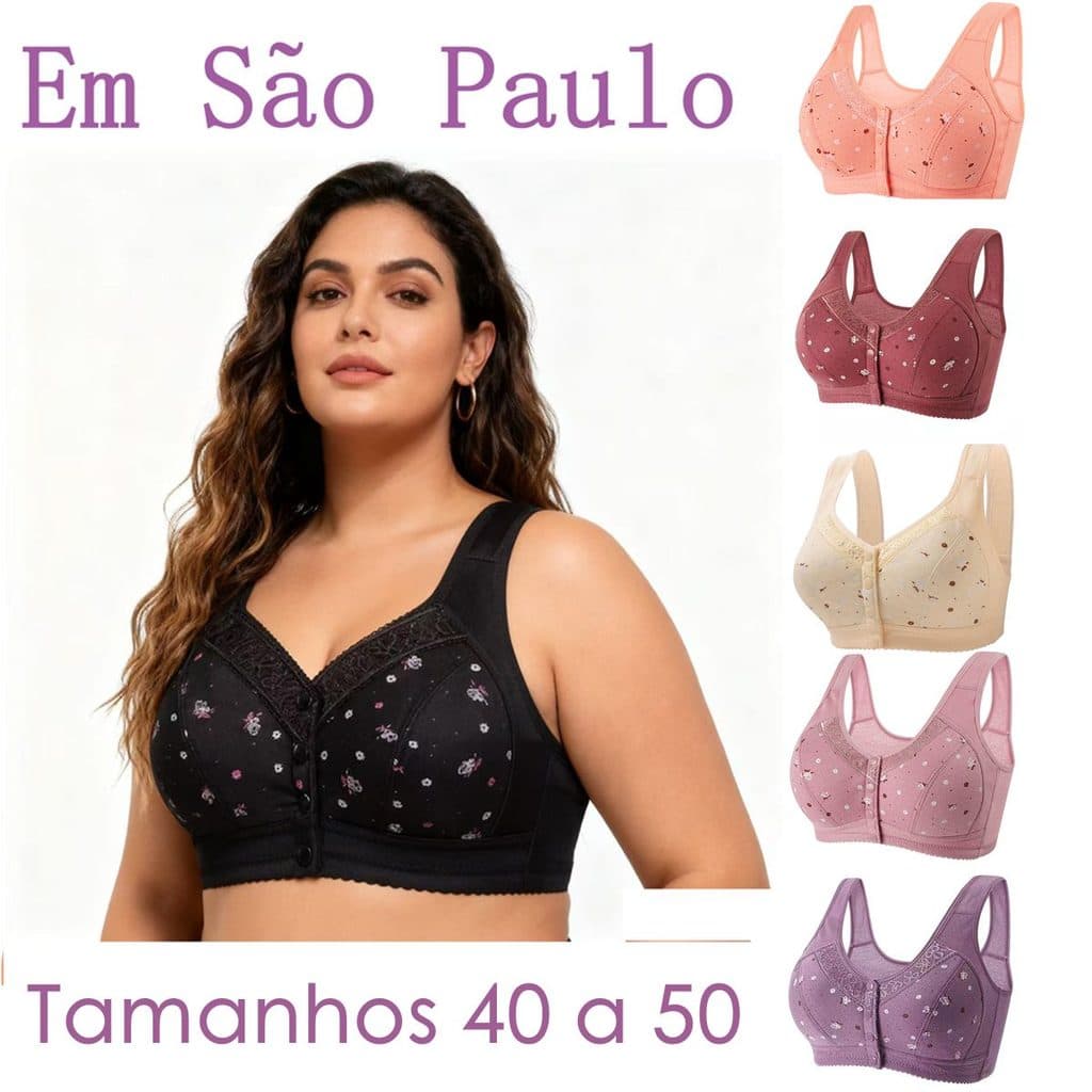 Sutiã Plus Size Abertura Frontal: Conforto e Sustentação para o Dia a Dia, Cores Lindas!