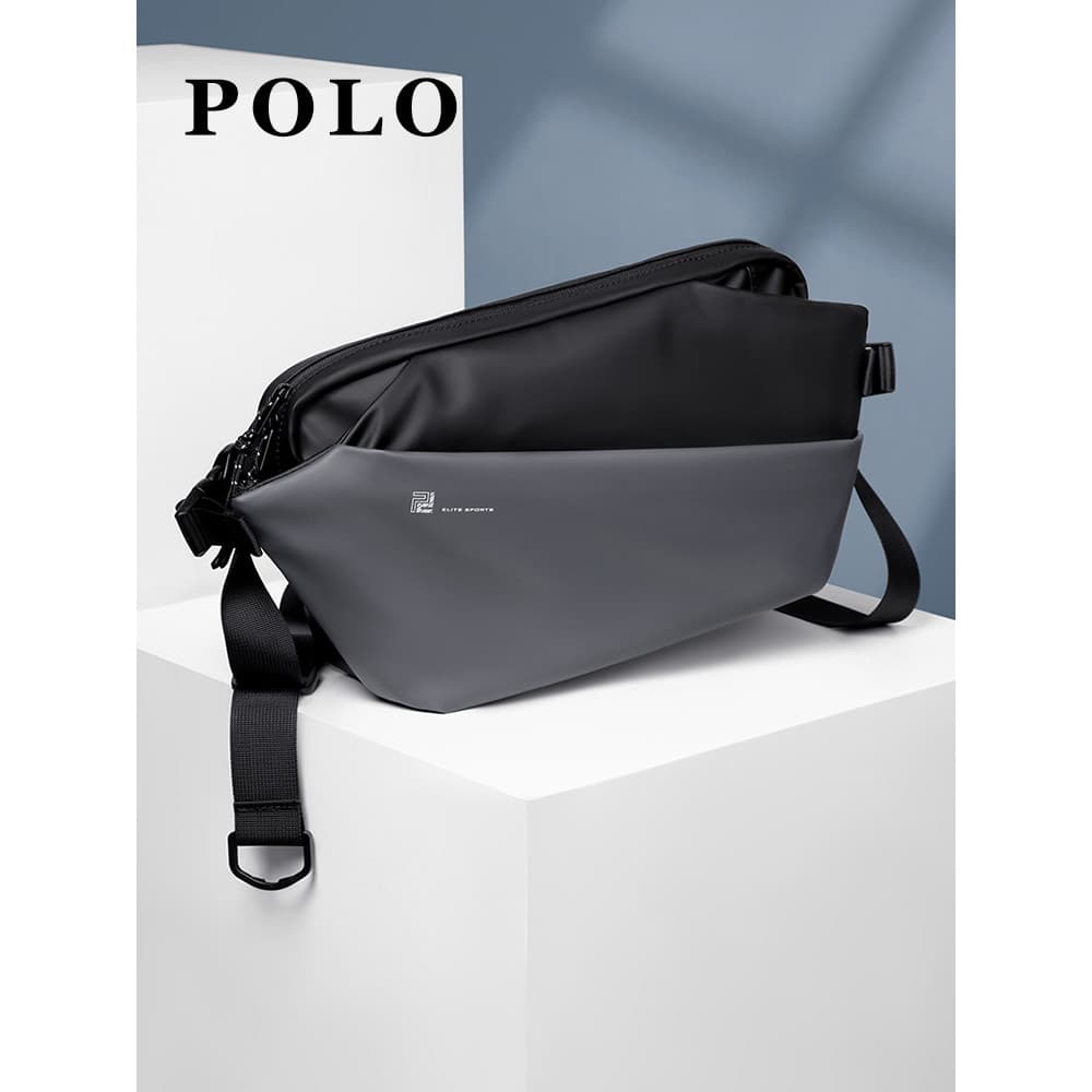 POLO Bolsa de Peito Masculina Bolsa Mensageiro Bolsa de Ombro de Grande Capacidade Leve Bolsa para iPad Bolsa de Cintura