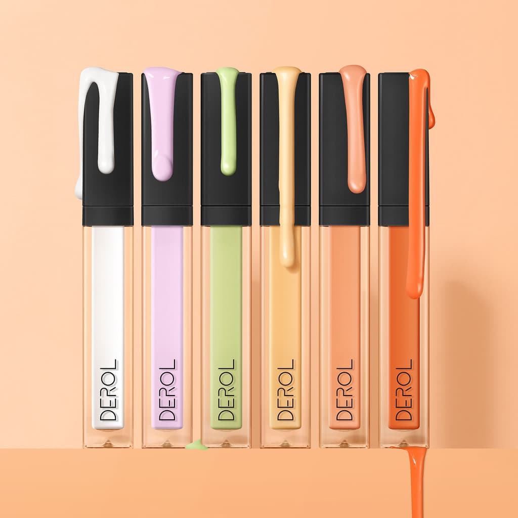 DEROL base verde laranja mistura base líquida corretivo correção Natural tom de pele tonificação de sangue vermelho base