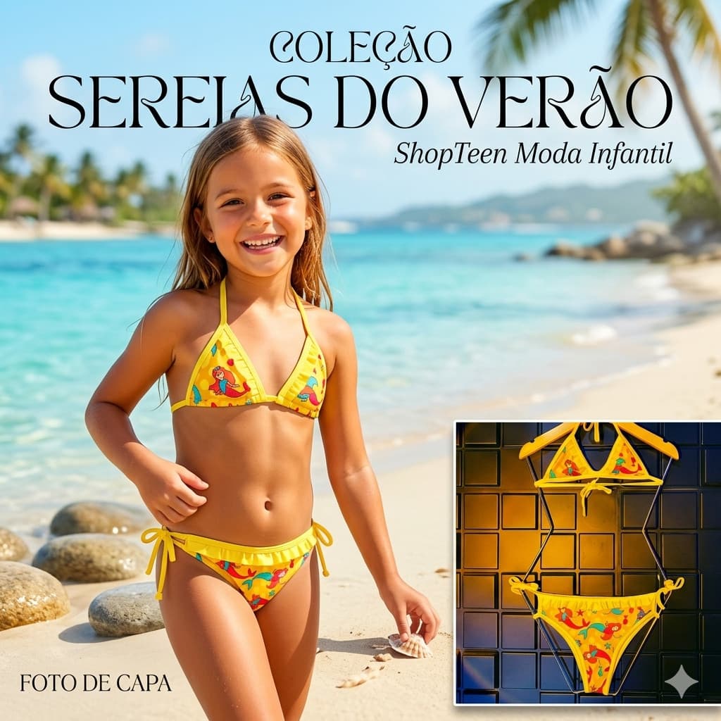 Biquini Infantil Menina Feminino Piscina Babado 4 a 7 anos