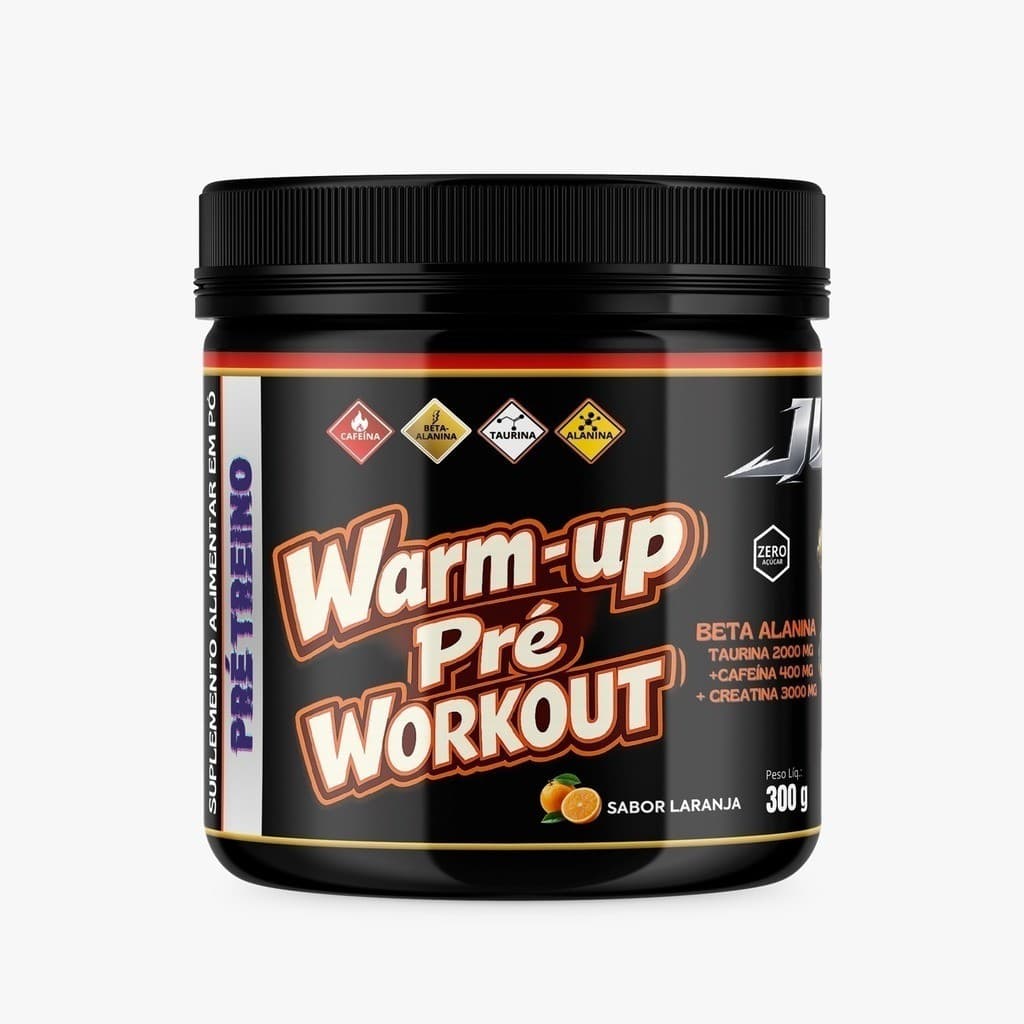 Warm-Up Pré Treino Taurina 2000mg Cafeína 400mg + Creatina 3000mg 3 opções Limão/Laranja/Abacaxi 300g Jump