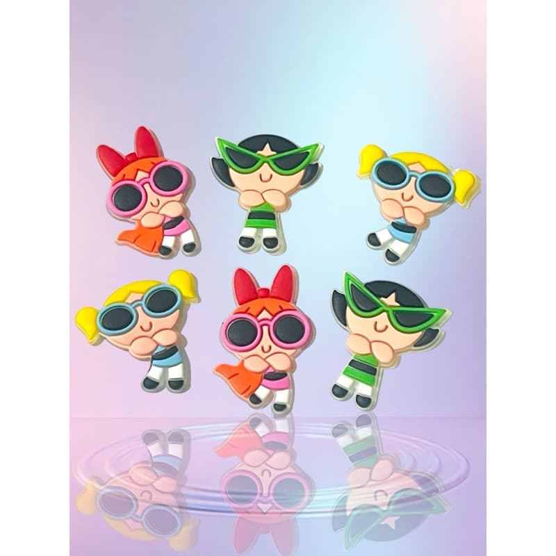 Aplique Emborrachado Infantil  12 Meninas Poderosas Oculos Laços Tiaras Prendedores Artesanato DIY