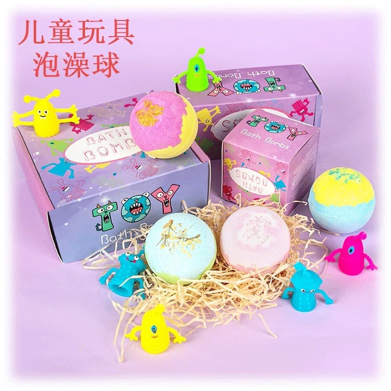 Cross-Border 120g dedo berços brinquedo crianças banho bolas de sal 4 pçs pacote bolha banho explosão sal banho bola